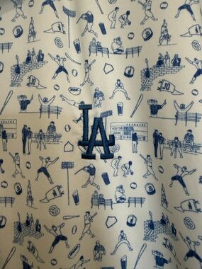johnnie-O  LA Dodgers Logo & Baseball Print Golf Shirt